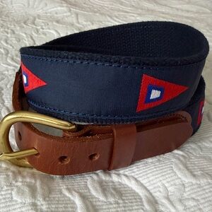 Leatherman Belt, size 32, Pettipaug Yacht Club Burgee on navy web